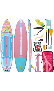 Skatinger White Night Glow Paddle SUP Board