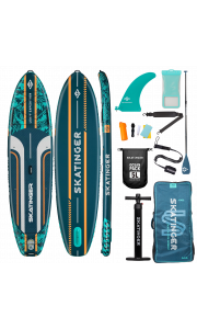 SkatingerLeafy Expedition Green Allround Paddle SUP Board – Stability, Endurance & Control