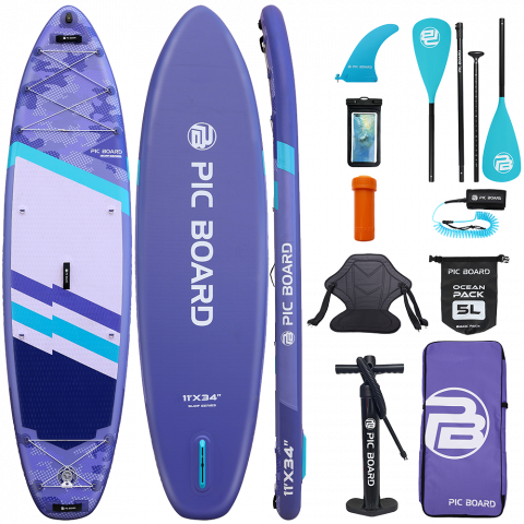 Skatinger Camouflage Purple Allround Paddle SUP Board