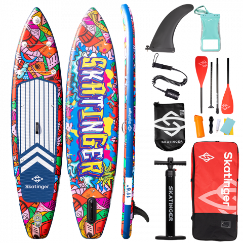 Skatinger Graffiti Red Touring Paddle SUP Board