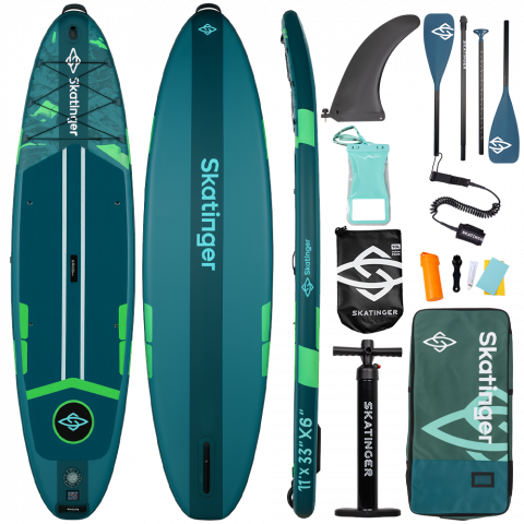 Skatinger Ice Age Green Touring Paddle SUP Board – Dynamic, Stable & Adventurous