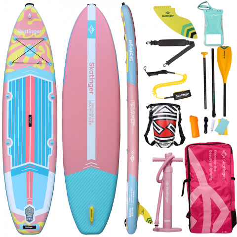 Skatinger White Night Glow Paddle SUP Board