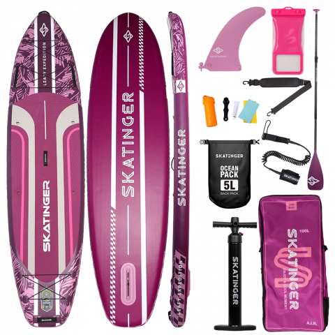 Skatinger Leafy Expedition Pink Allround Paddle SUP Board – Style, Stability & Endurance