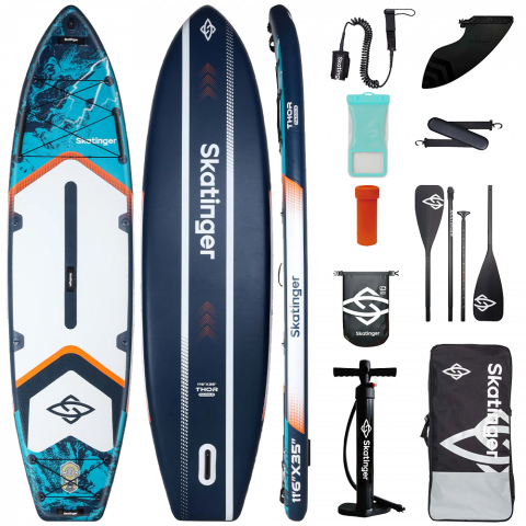 Skatinger Thor Blue Allround Paddle SUP Board – Leicht, Sanft, Kontrolliert
