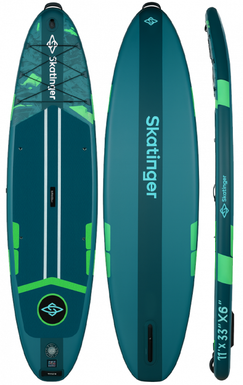 Skatinger Ice Age Green Touring Paddle SUP Board – Dynamic, Stable & Adventurous