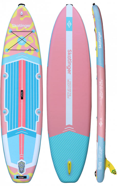 Skatinger White Night Glow Paddle SUP Board